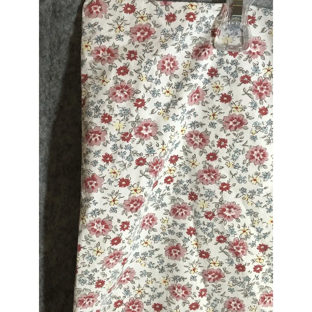 Pottery Barn Twin Sheet Set Flat Fitted Pillowcase Pink Floral Ditzy